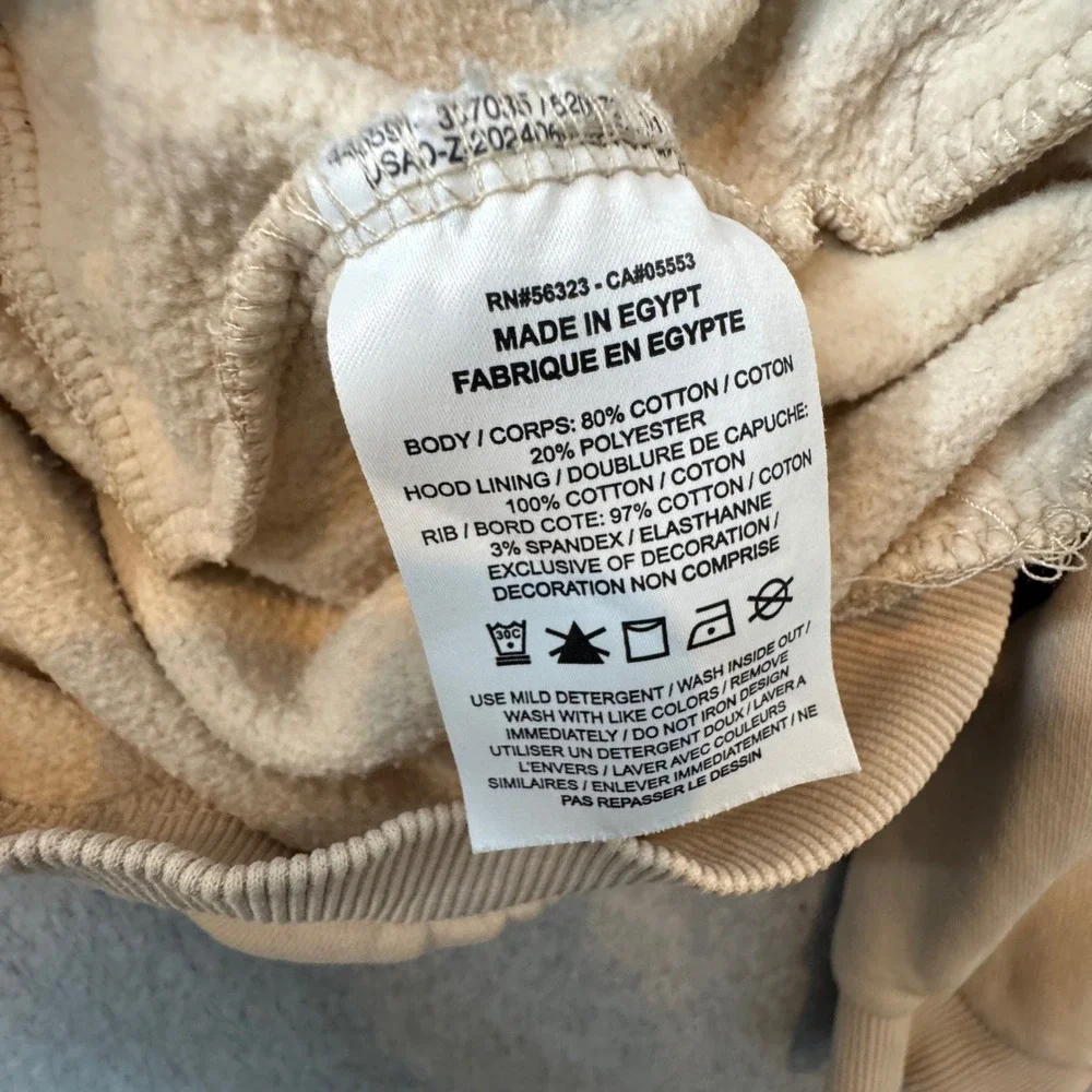 Nike Air Kids Graphic Hoodie‎ Beige Fleece Pullover Size XL